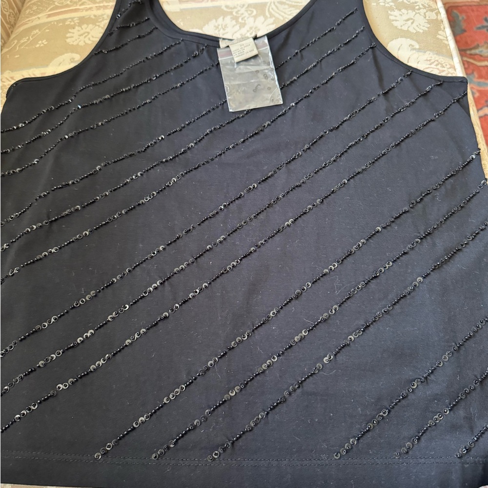Sigrid Olsen Black Sequin Embellished Top